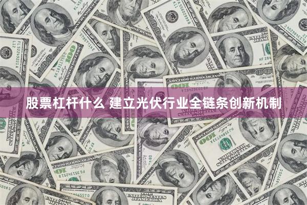 股票杠杆什么 建立光伏行业全链条创新机制