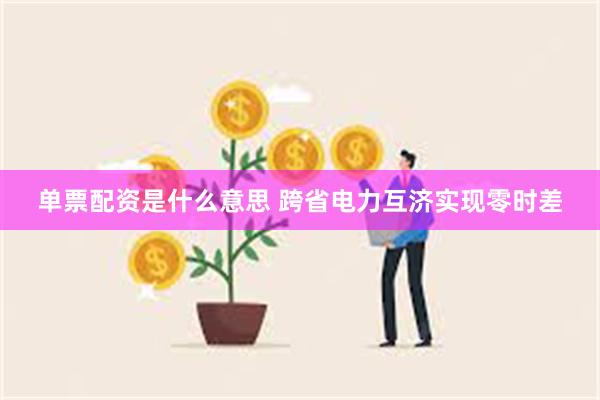 单票配资是什么意思 跨省电力互济实现零时差