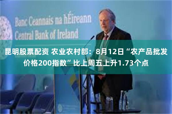 昆明股票配资 农业农村部：8月12日“农产品批发价格200指数”比上周五上升1.73个点